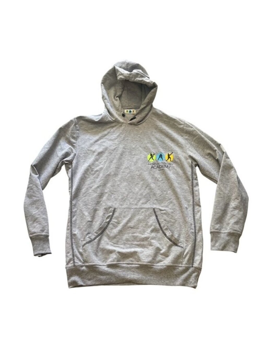 Alexander Ostrovsky Academy Hoodie Tennis Gray Pullover Sweatshirt Adult L